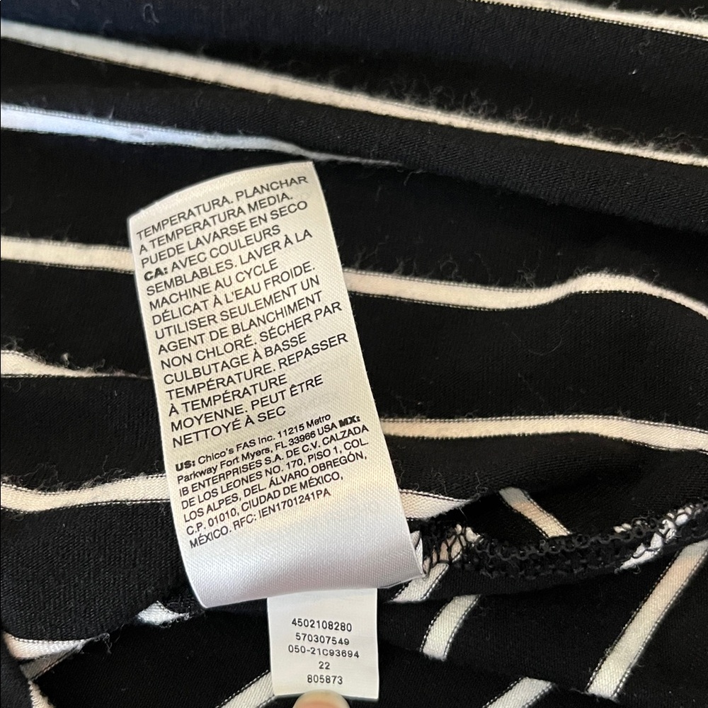 Chico’s Spliced Stripe A-Line Dress - Black/White - Size 0 - US 4-6 - Picture 9 of 9